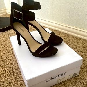 Calvin Klein black strappy heels
